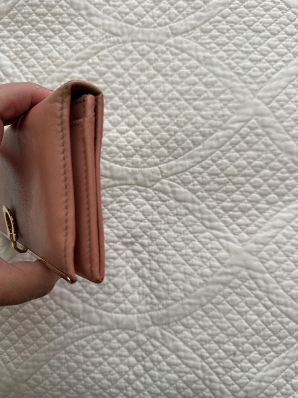Salvatore Ferragamo Pink Saffiano Leather Wallet with Gold Hardware - Picture 12 of 12